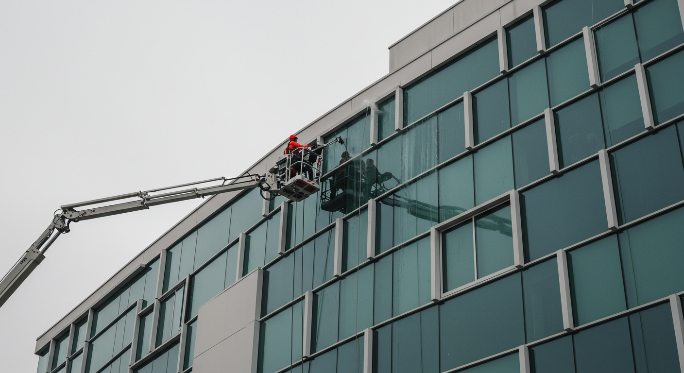 Nettoyage de vitres en hauteur