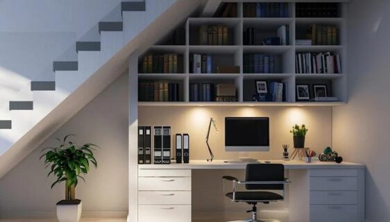 bureau sous l'escalier