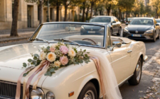Décoration de voiture pour un cortège de mariage